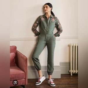 Boden Karly Cotton Jumpsuit Khaki - US6P